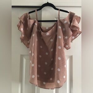 New York and company polka dot blouse small